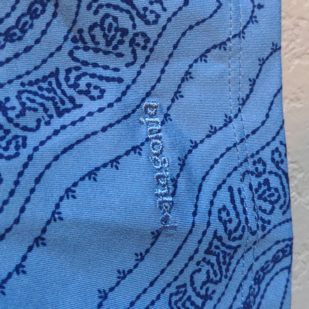 Patagonia Women's Blue Paisley Print Bandha Ruched Tank Top Shirt Active Small - Picture 7 of 8